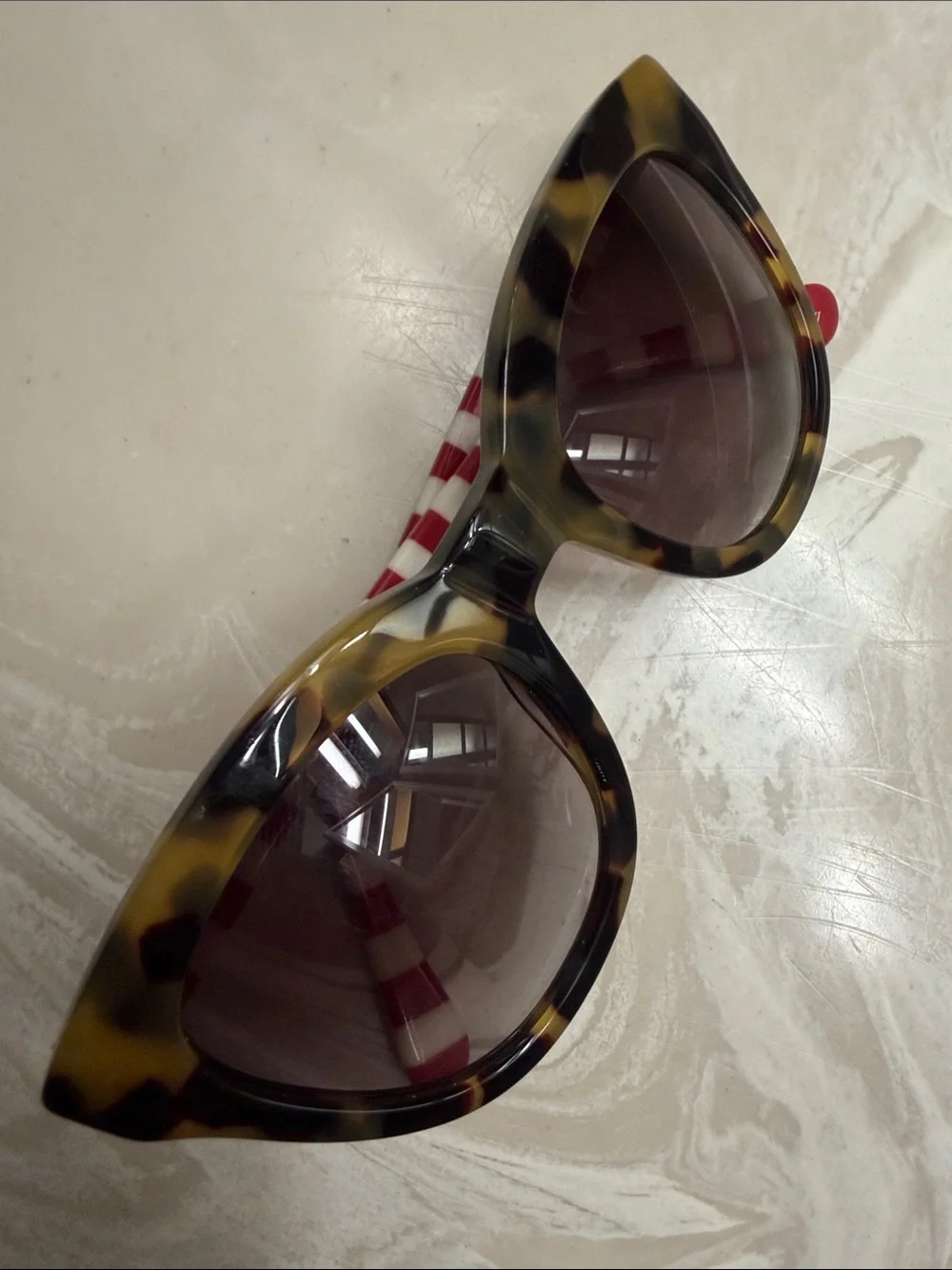 J. Crew cabana striped Tortoiseshell Sunglasses